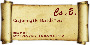 Csjernyik Balázs névjegykártya