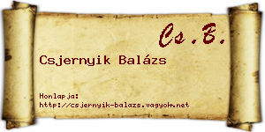 Csjernyik Balázs névjegykártya