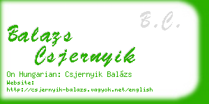 balazs csjernyik business card
