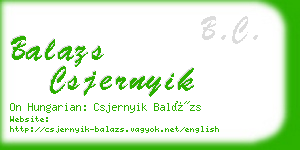 balazs csjernyik business card